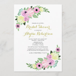 Tarjeta romántica floral de las duchas nupciales