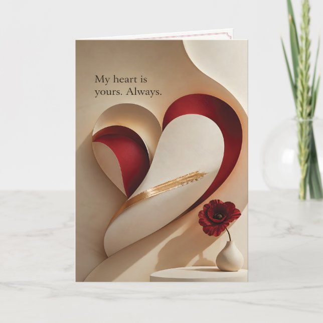 Tarjeta Romántica Mi Corazón Es Tuyo Siempre (Anverso)