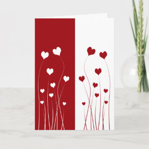 Tarjeta Romántica Moderna de Corazones de Amor Bla