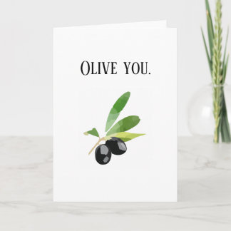 Tarjeta Romántica Olive You Romantic