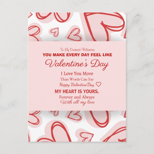 Tarjeta Romántica Personalizada del Día de San Val (Anverso)