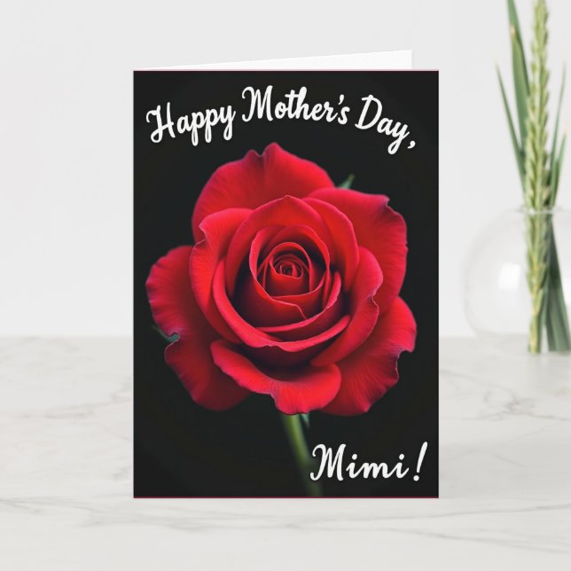 Tarjeta Romántica Rosa de Lunares (Anverso)