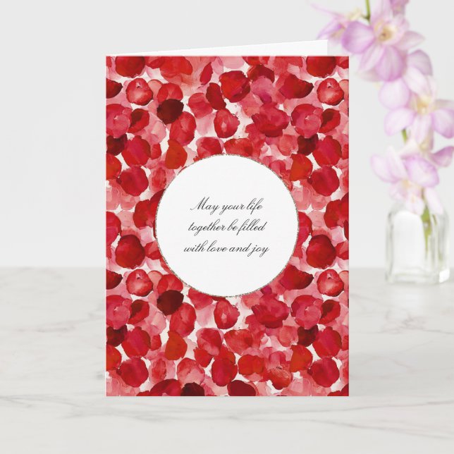 Tarjeta Romántica Rosa Roja Petela Boda Floral (Orquídea)