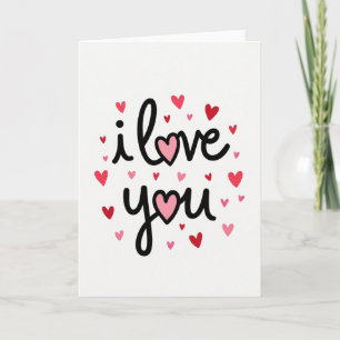 Tarjeta Romántica Rosa Te Amo Corazones