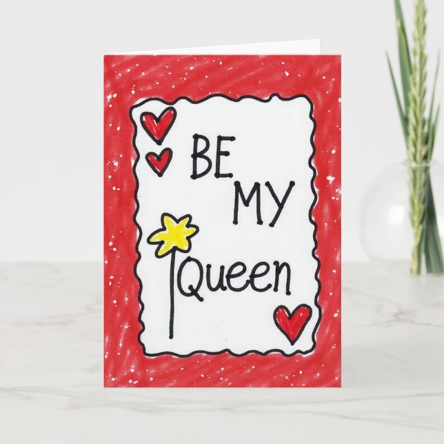 Tarjeta Romántica Sé Mi Reina (Anverso)
