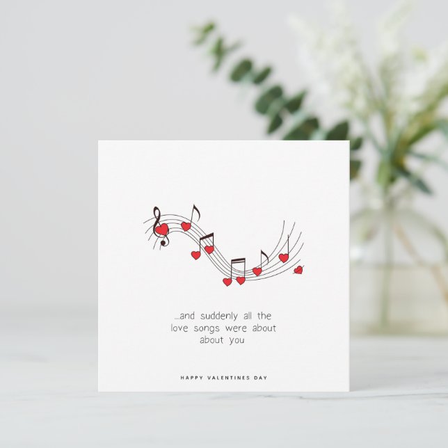 Tarjeta romántica - Tarjeta de Día de San Valentín (Anverso de pie)