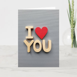 Tarjeta Romántica Te Amo Gris