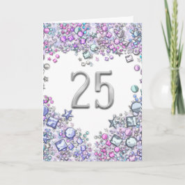 Tarjeta Romántico 25 cumpleaños de bodas aniversario coraz