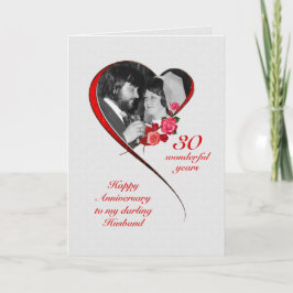 Tarjeta Romántico 30° aniversario Boda para esposo