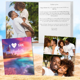 Tarjeta Romántico 4 Fotos Te Amo Día de San Valentín