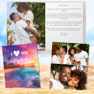 Tarjeta Romántico 4 Fotos Te Amo Día de San Valentín