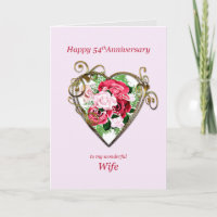 Romántico 54° aniversario Boda pintado Rosas