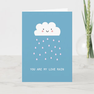 Tarjeta Romántico Cute Sonriendo Nube Eres Mi Amor Lluvia