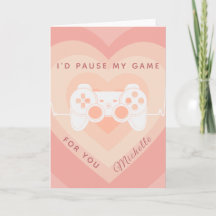 Romántico Gamer Peach Layered Heart Cute Joystick