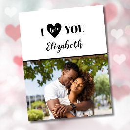 Tarjeta Romántico Negro 5 Foto Te Amo Día de San Valentín