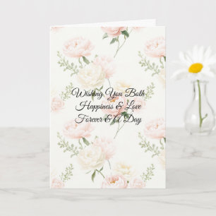 Tarjeta Romántico Precioso Rubor Crema Floral Boda