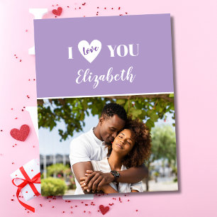 Tarjeta Romántico Púrpura 5 Foto Te Amo Día de San Valentí