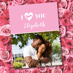 Tarjeta Romántico Rosa 5 Fotos Te Amo Día de San Valentín