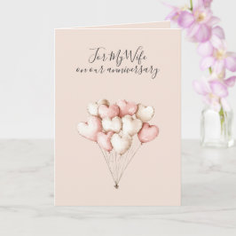 Tarjeta Romántico Te Amo Aniversario Corazones Rosados