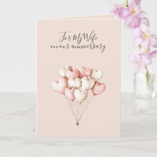 Tarjeta Romántico Te Amo Aniversario Corazones Rosados