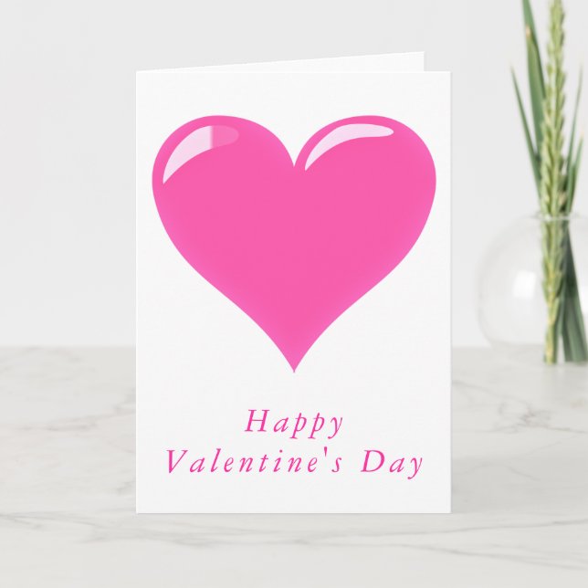 Tarjeta RomanticValentine Day Card Pink Heart - Love (Anverso)
