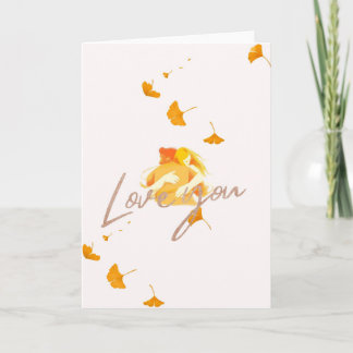 Tarjeta Romantische Karte Love You mit tanzender Frau im R
