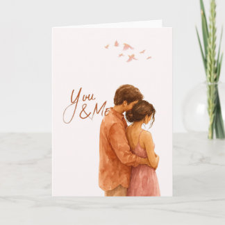 Tarjeta Romantische Liebeskarte You & Me mit Paar im Aquar
