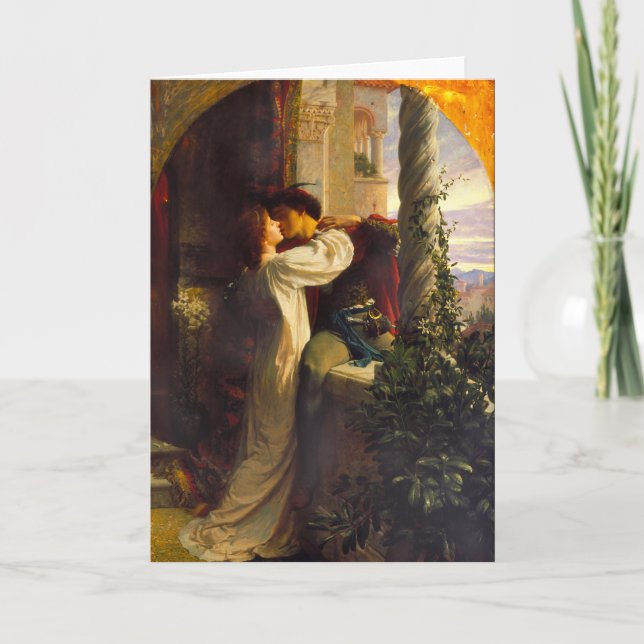 Tarjeta Romeo y Julieta c. 1884 por Sir Frank Dicksee (Anverso)