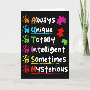 Tarjeta Rompecabezas Colorido Conciencia del Autismo Total