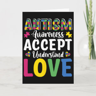 Tarjeta Rompecabezas Conciencia del Autismo Acepta Entiend