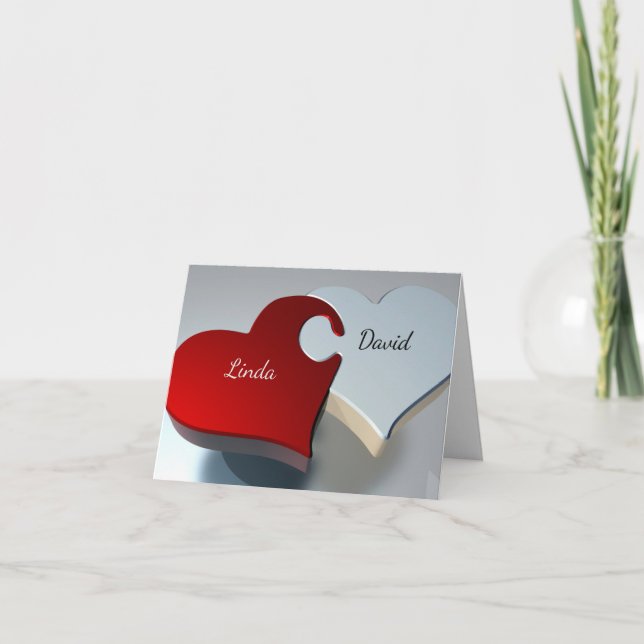 Tarjeta Rompecabezas Corazón Ajuste Perfecto (Anverso)