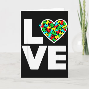 Tarjeta Rompecabezas de amor Pieza Lindo Corazón Mundo Con
