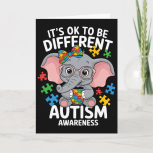 Tarjeta Rompecabezas de conciencia sobre el autismo de ele