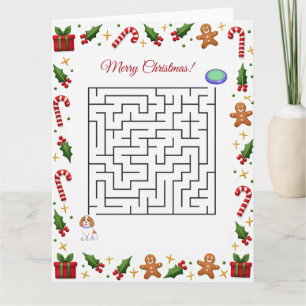 Tarjeta Rompecabezas de laberinto de Navidad del Cavalier