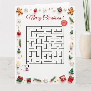 Tarjeta Rompecabezas de Navidad de adorable dálmata Festej
