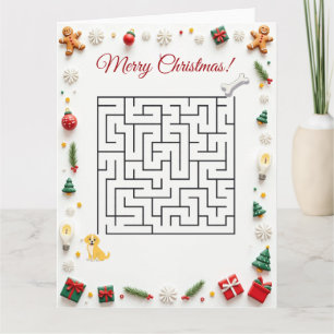 Tarjeta Rompecabezas de Navidad de adorable perro Labrador