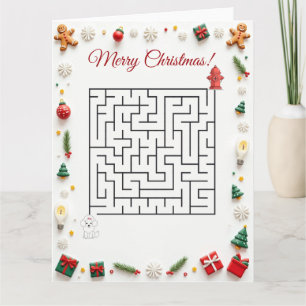 Tarjeta Rompecabezas de Navidad de perro caniche lindo Fie