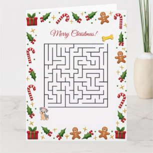 Tarjeta Rompecabezas de Navidad del Terrier de Yorkshire F