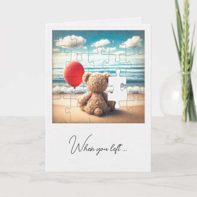 Tarjeta Rompecabezas de Osito Teddy Missing You (Anverso)