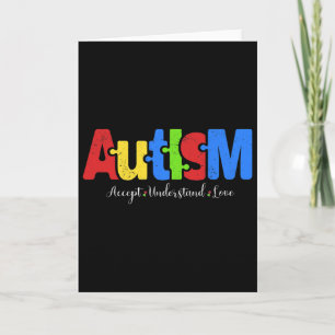 Tarjeta Rompecabezas del Autismo Acepta Entiende Ama Conci