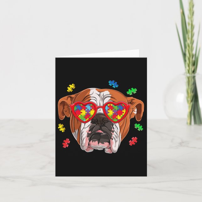 Tarjeta Rompecabezas del perro Bulldog Inglés Británico Co (Anverso)