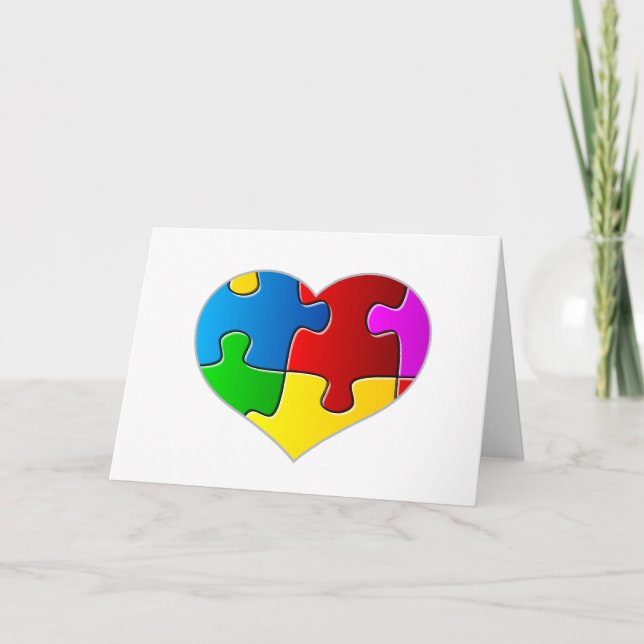 Tarjeta Rompecabezas del rompecabezas del corazón (Anverso)