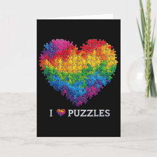 Tarjeta Rompecabezas Jigsaw Puzzle Corazón Arcoíris Para H
