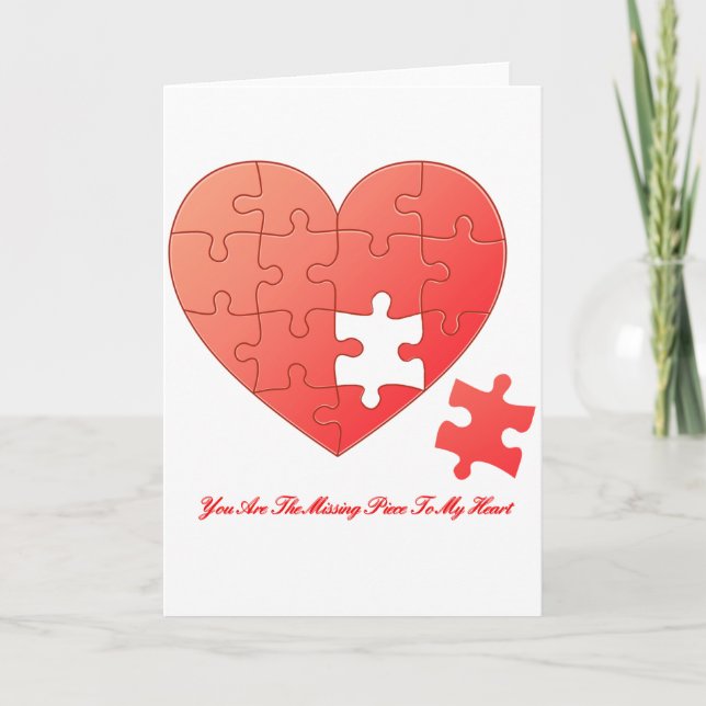 Tarjeta Romper corazón con pieza y cita (Anverso)