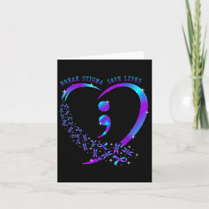 Tarjeta Romper El Estigma Salva Vidas El Semicolón Del Cor