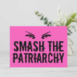 Tarjeta Romper la cita feminista rosa del Guay Patriarcado