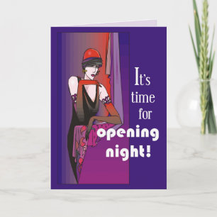 Tarjeta Romper una pierna en la noche de apertura, Flapper