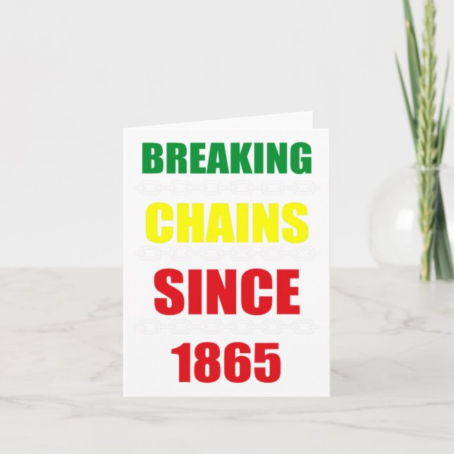 Tarjeta Rompiendo las cadenas desde el poder negro de 1865 (Anverso)