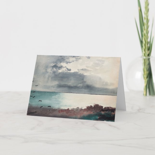 Tarjeta Rompiendo tormenta, costa de Maine | Winslow Homer (Anverso)