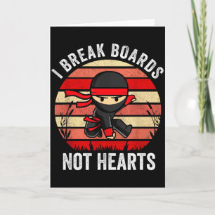 Tarjeta Rompo tablas, no corazones Ninja Gif del día de Sa